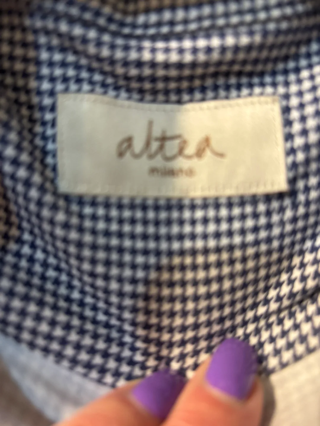 Altea Milano Men's XL Houndstooth Button-Down Shirt image indicator(2)