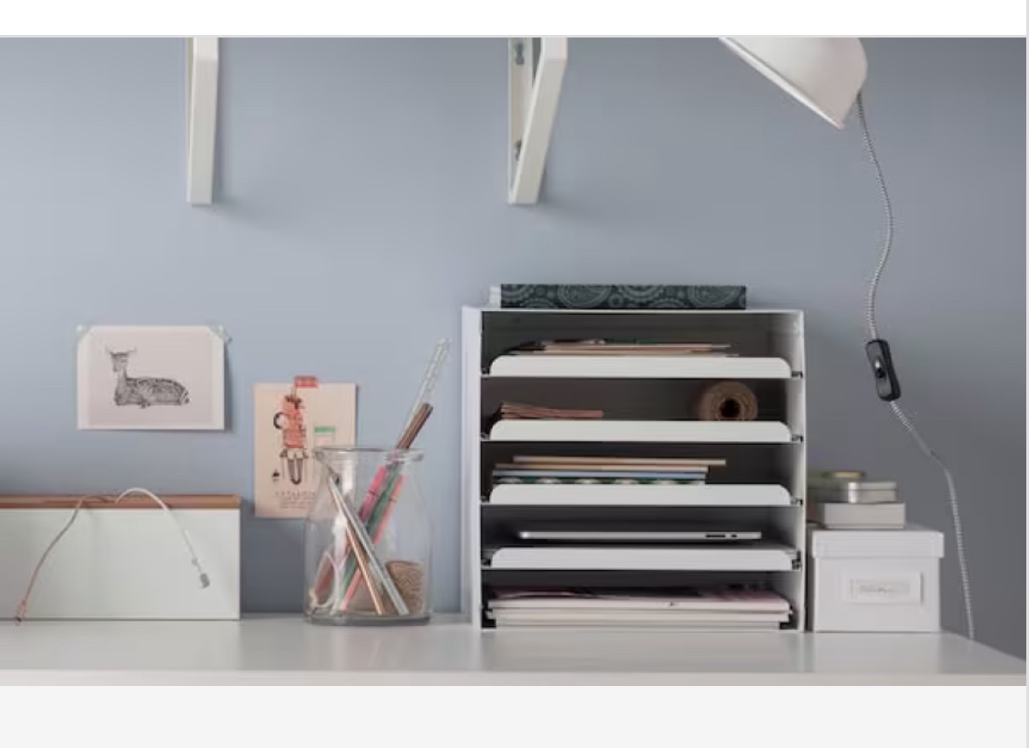 IKEA White 5-Tier paper Organiser