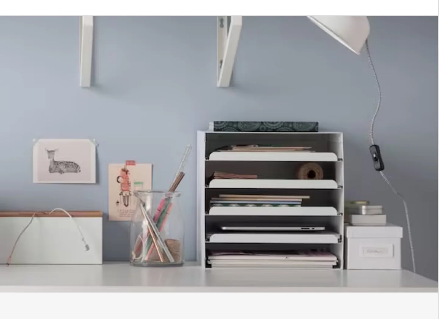 IKEA White 5-Tier paper Organiser