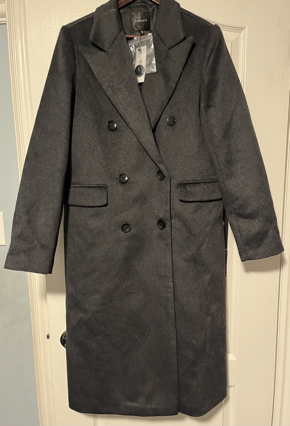 Dynamite Double-Breasted Longline Coat - Size Medium