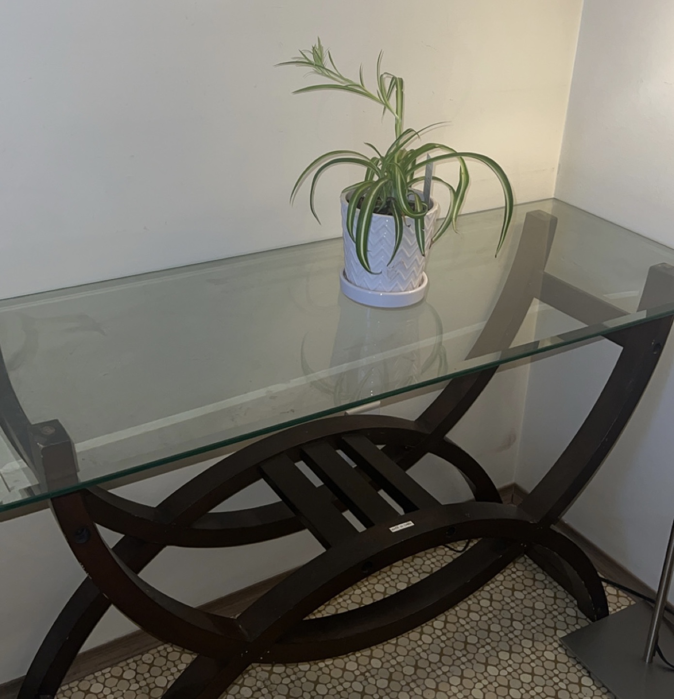Glass Top Console Table