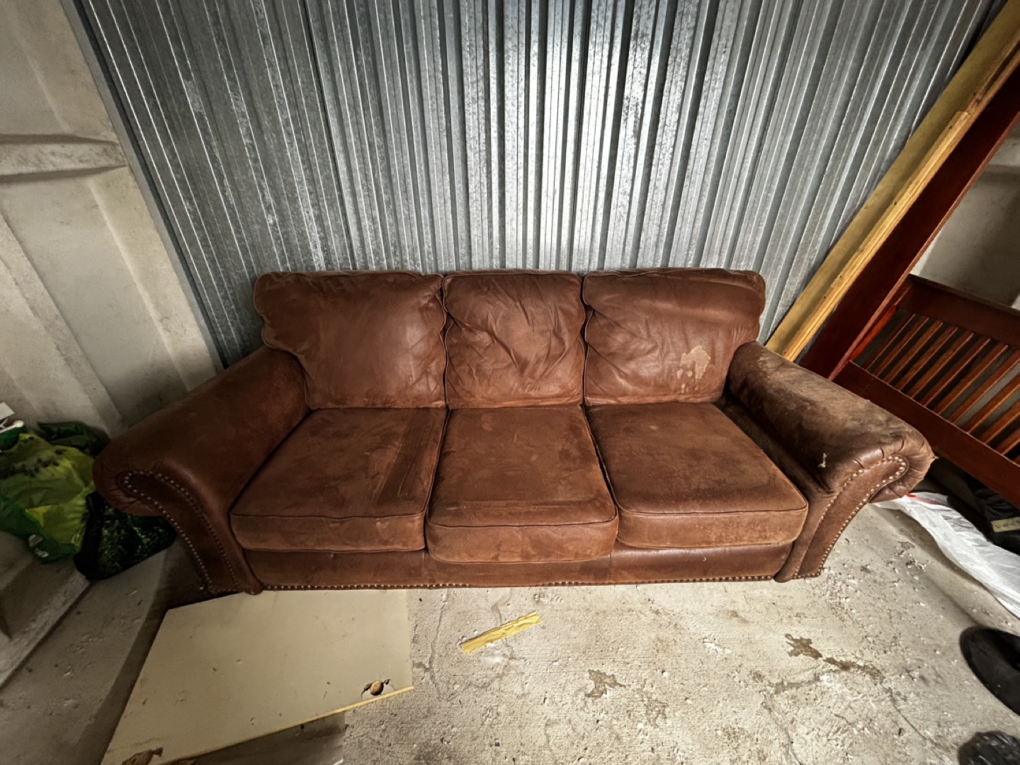 Brown Leather like Sofa and Loveseat Set - photo 2