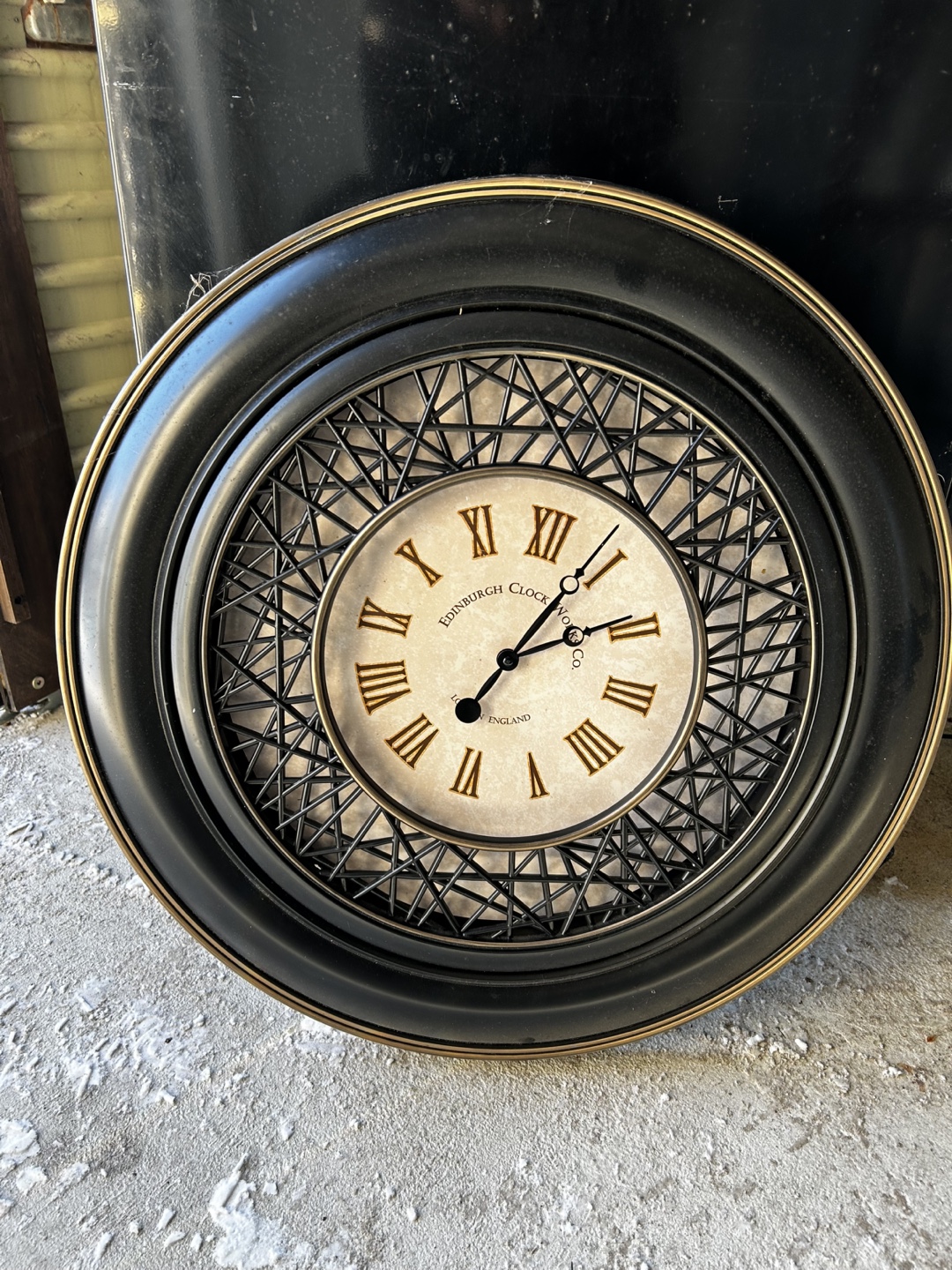 Large Black and Gold Wall Clock