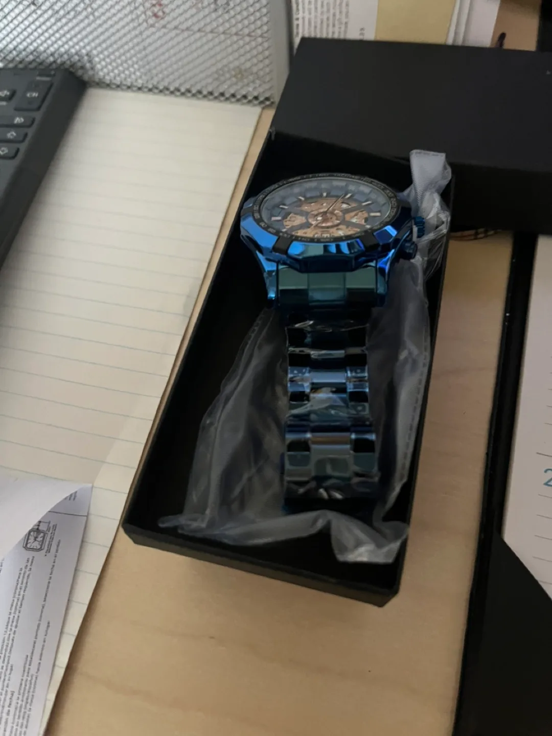 Men's Blue Automatic Watch with Original Box and Manual image indicator(3)