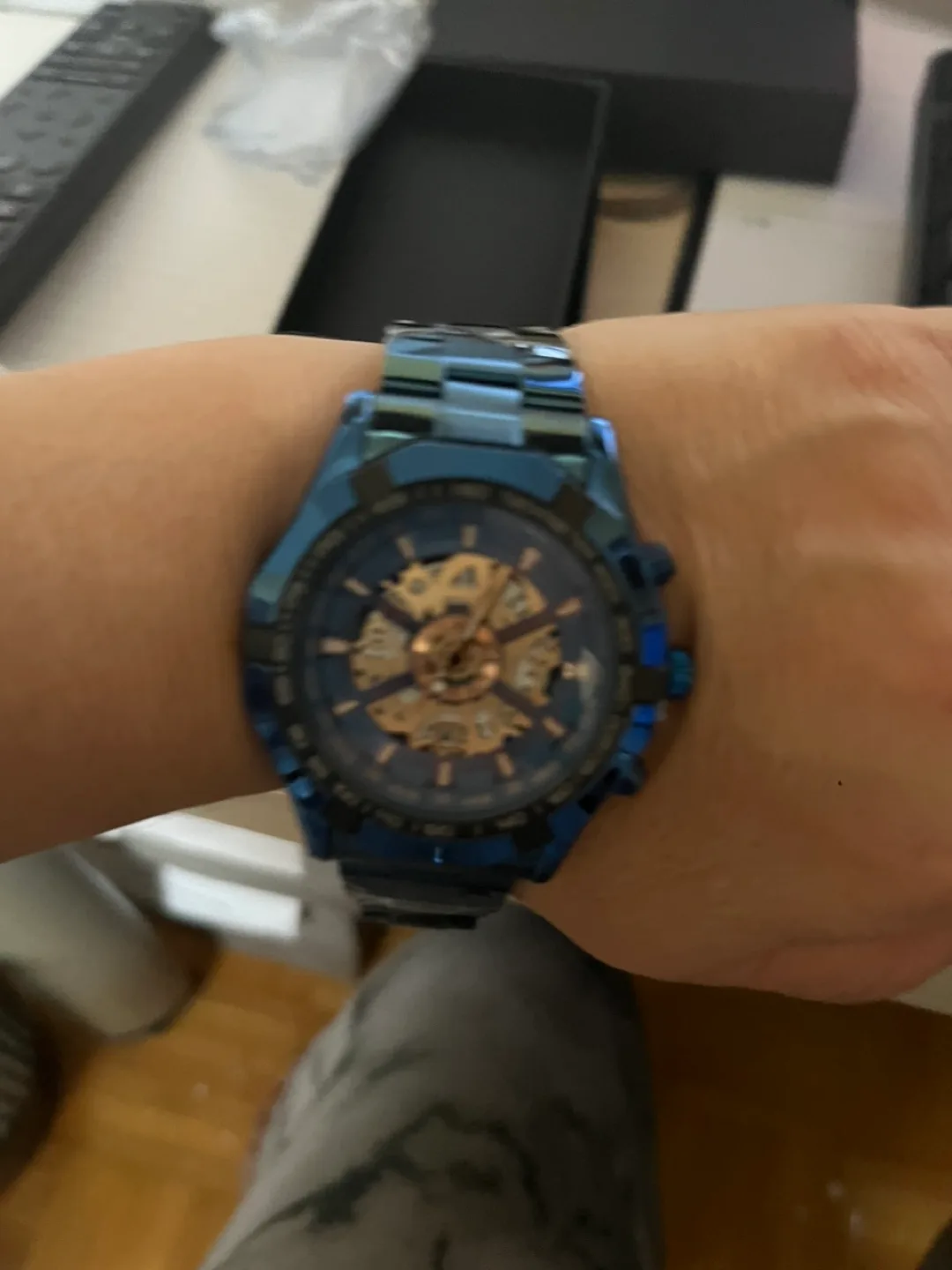 Men's Blue Automatic Watch with Original Box and Manual image indicator(2)