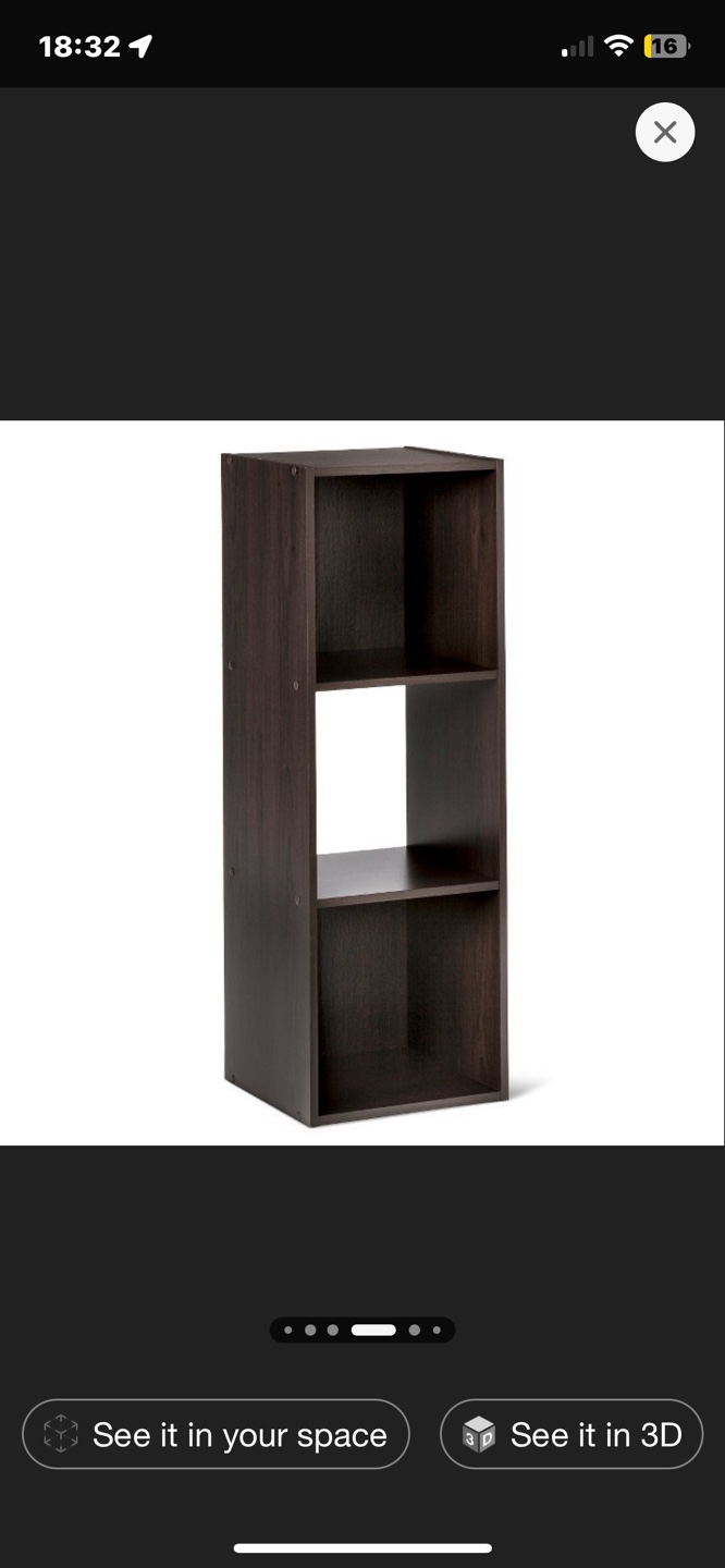 Dark Brown 3-Cube Organizer