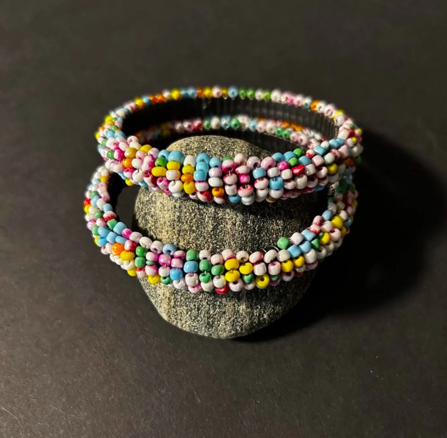 Assorted Unique Bangles - Resin, Beaded, and Stone image indicator(5)