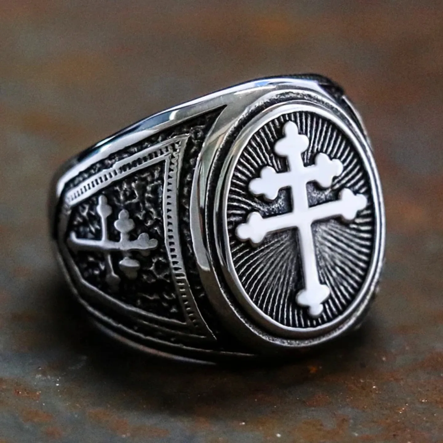 Mens Ring Knights Templar Crusader Ring image indicator(4)