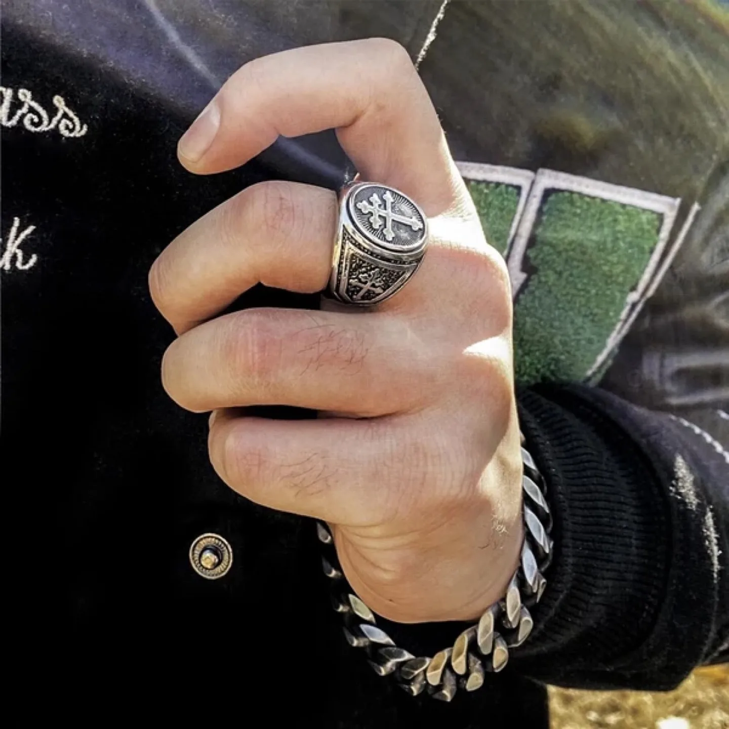 Mens Ring Knights Templar Crusader Ring image indicator(2)