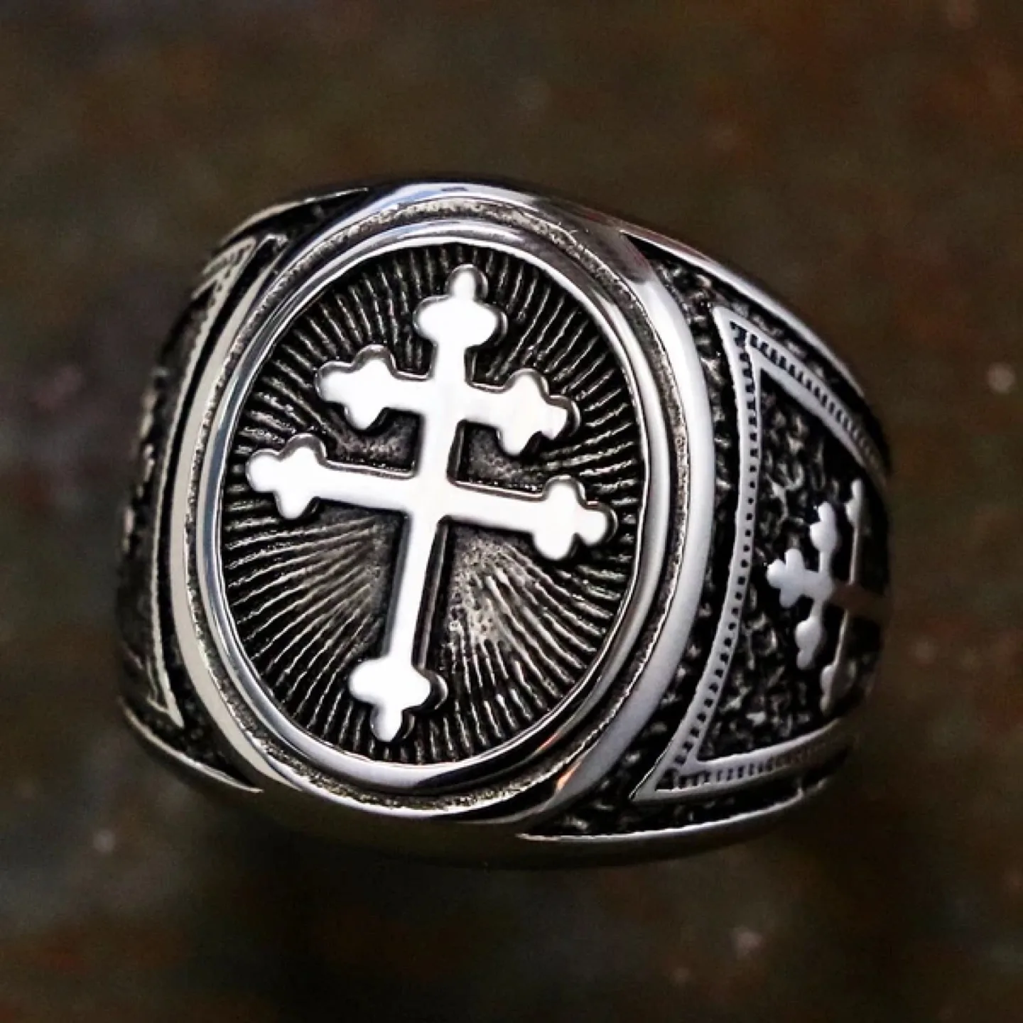 Mens Ring Knights Templar Crusader Ring image indicator(5)