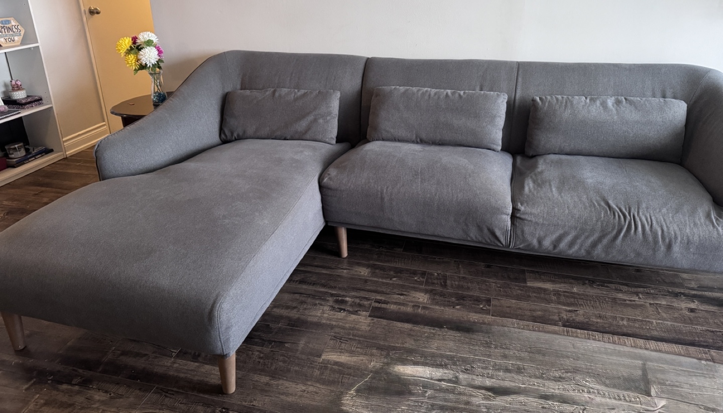 Grey L-Shaped Sectional Sofa