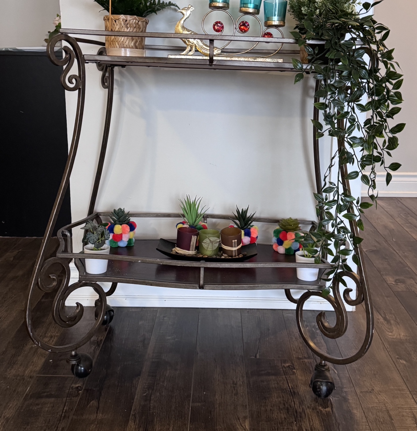Serving Cart with Metal Frame - photo 2