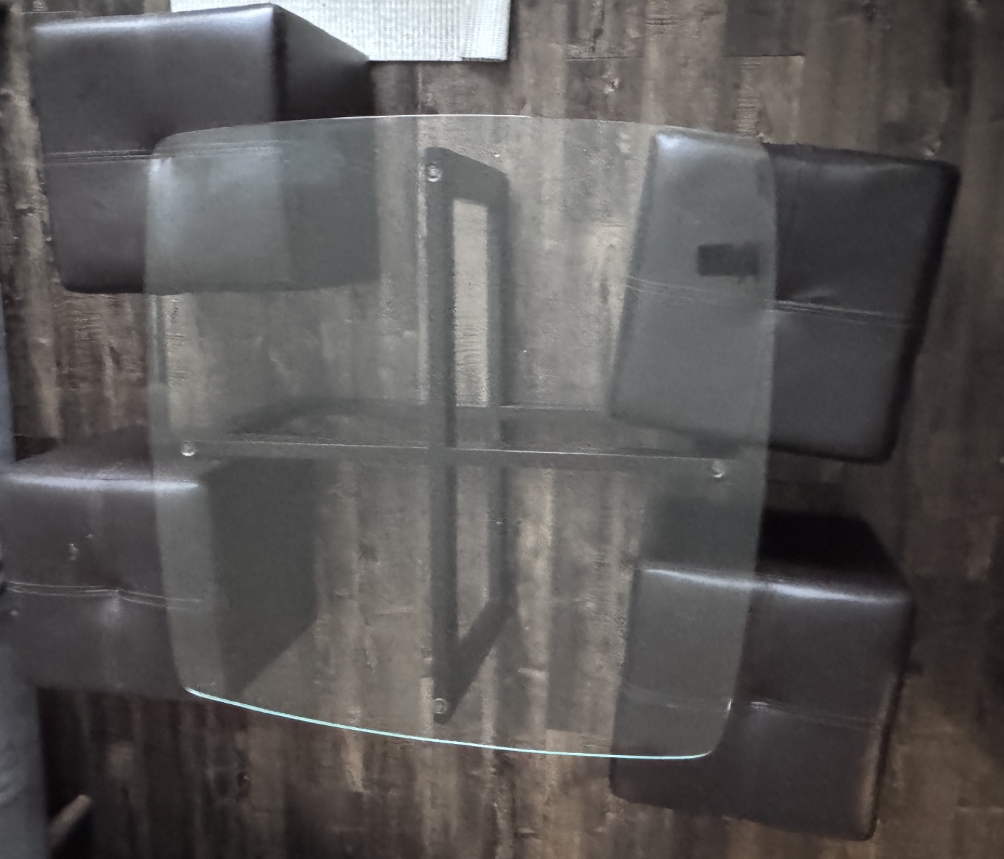 Glass-top Coffee Table with Four Ottomans - photo 2