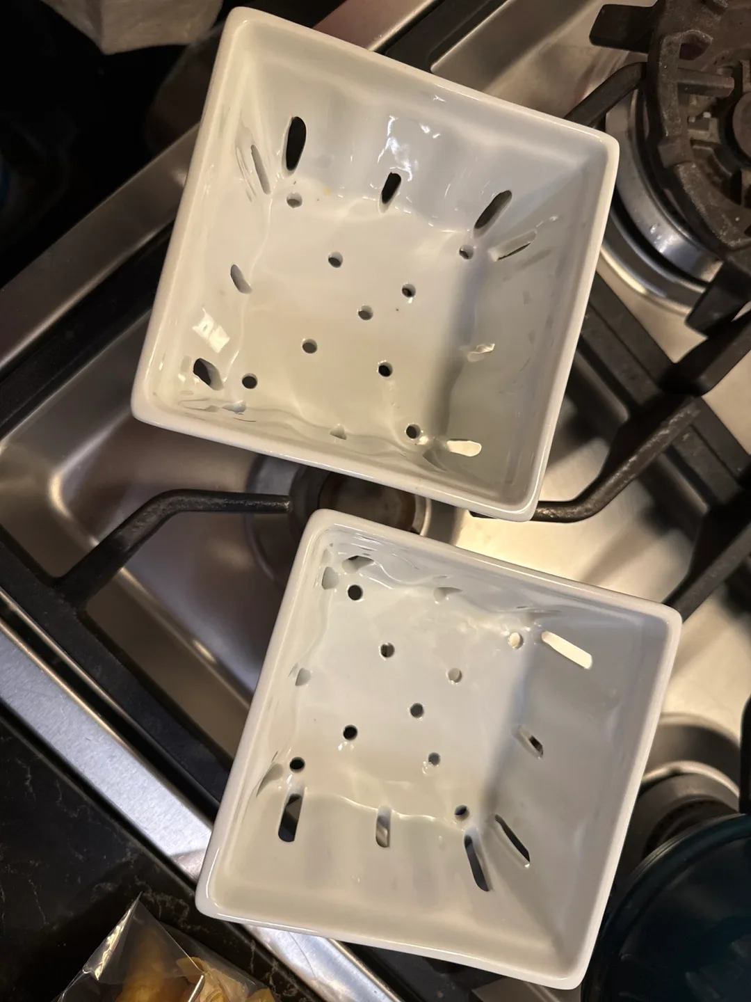 Crate & Barrel White Ceramic Berry Baskets, Set of 2 image indicator(2)