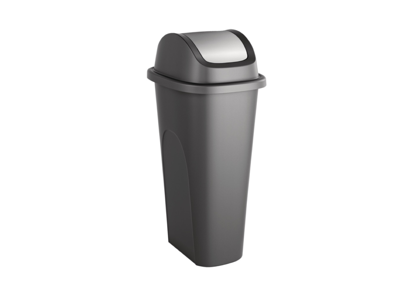 Grey Step Trash Can with Lid 42L