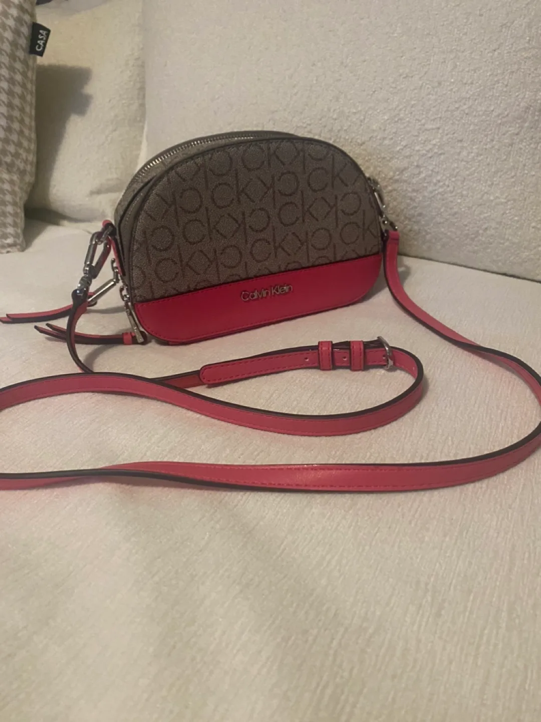 Calvin Klein Pink and Beige Crossbody Bag image indicator(2)
