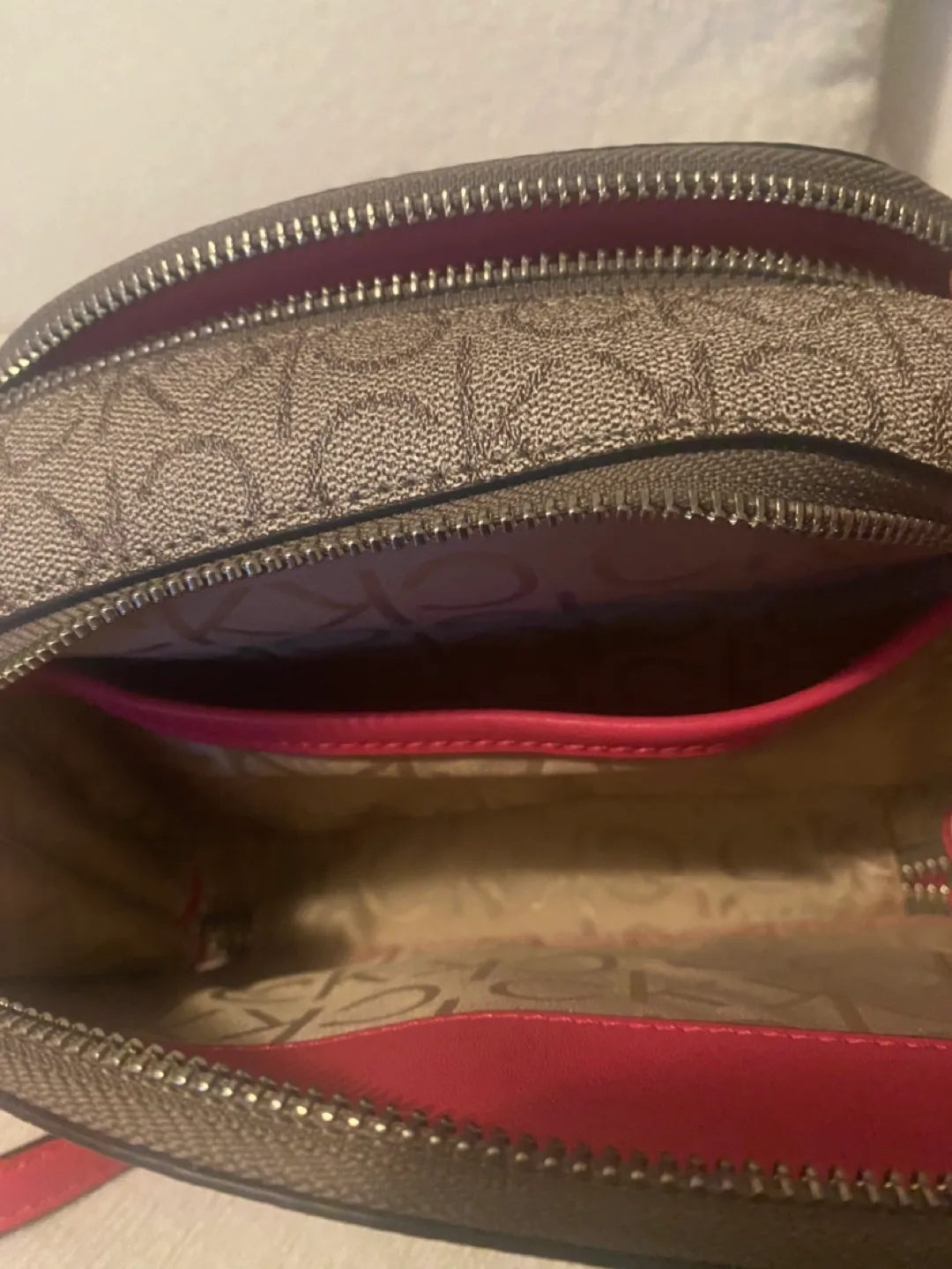 Calvin Klein Pink and Beige Crossbody Bag image indicator(3)