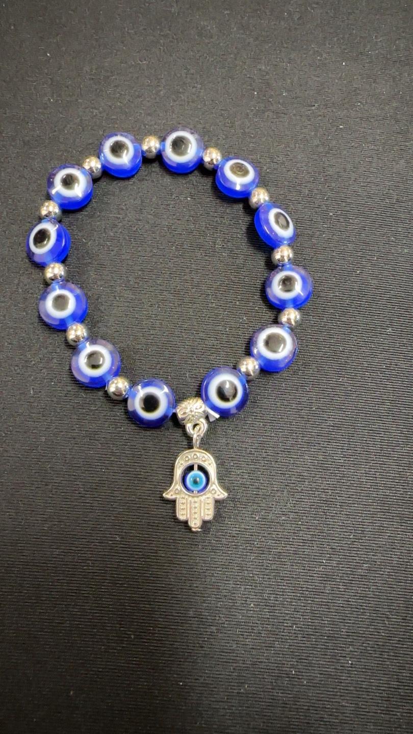 Hand Beaded Bracelet - Evil Eye Charm