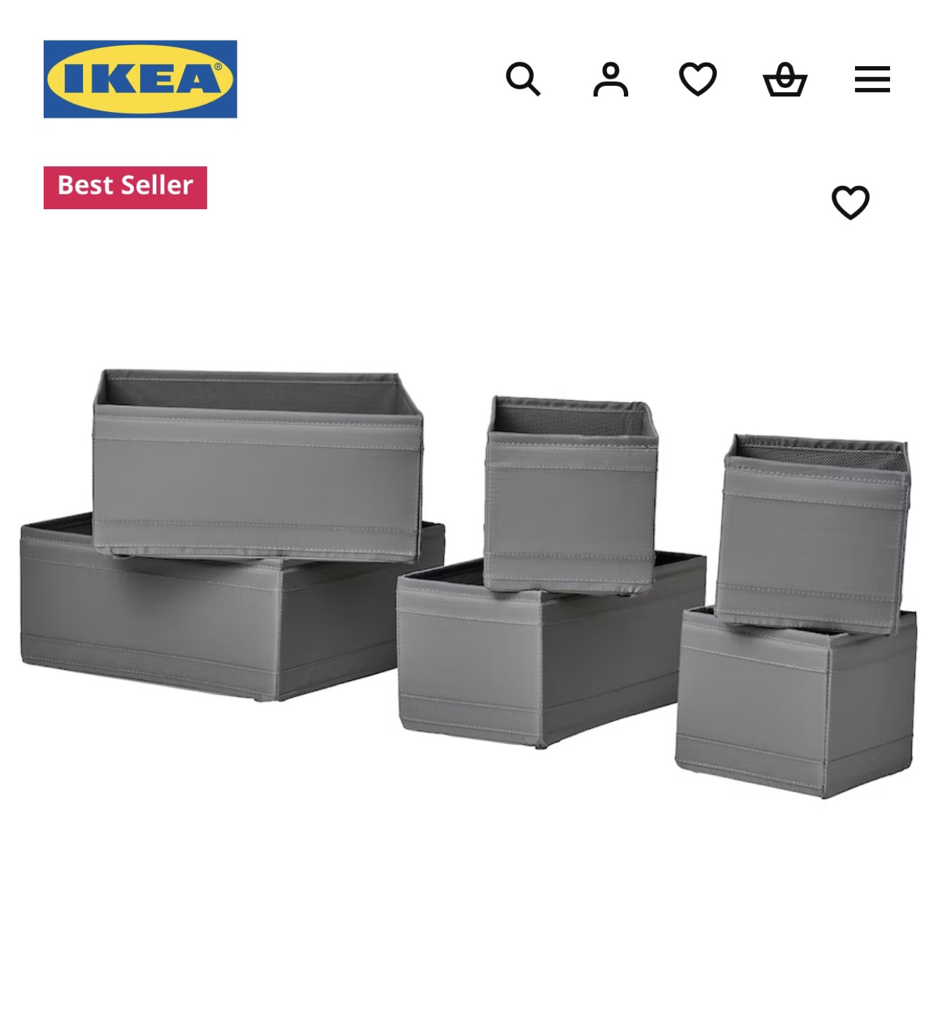 IKEA SKUBB Box Set - Dark Gray