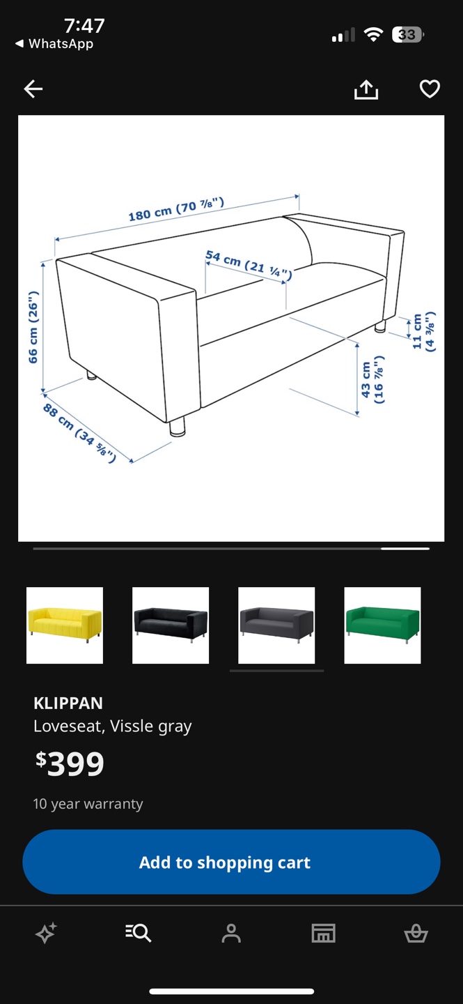 IKEA KLIPPAN LOVESEAT - Vissle Gray - photo 5