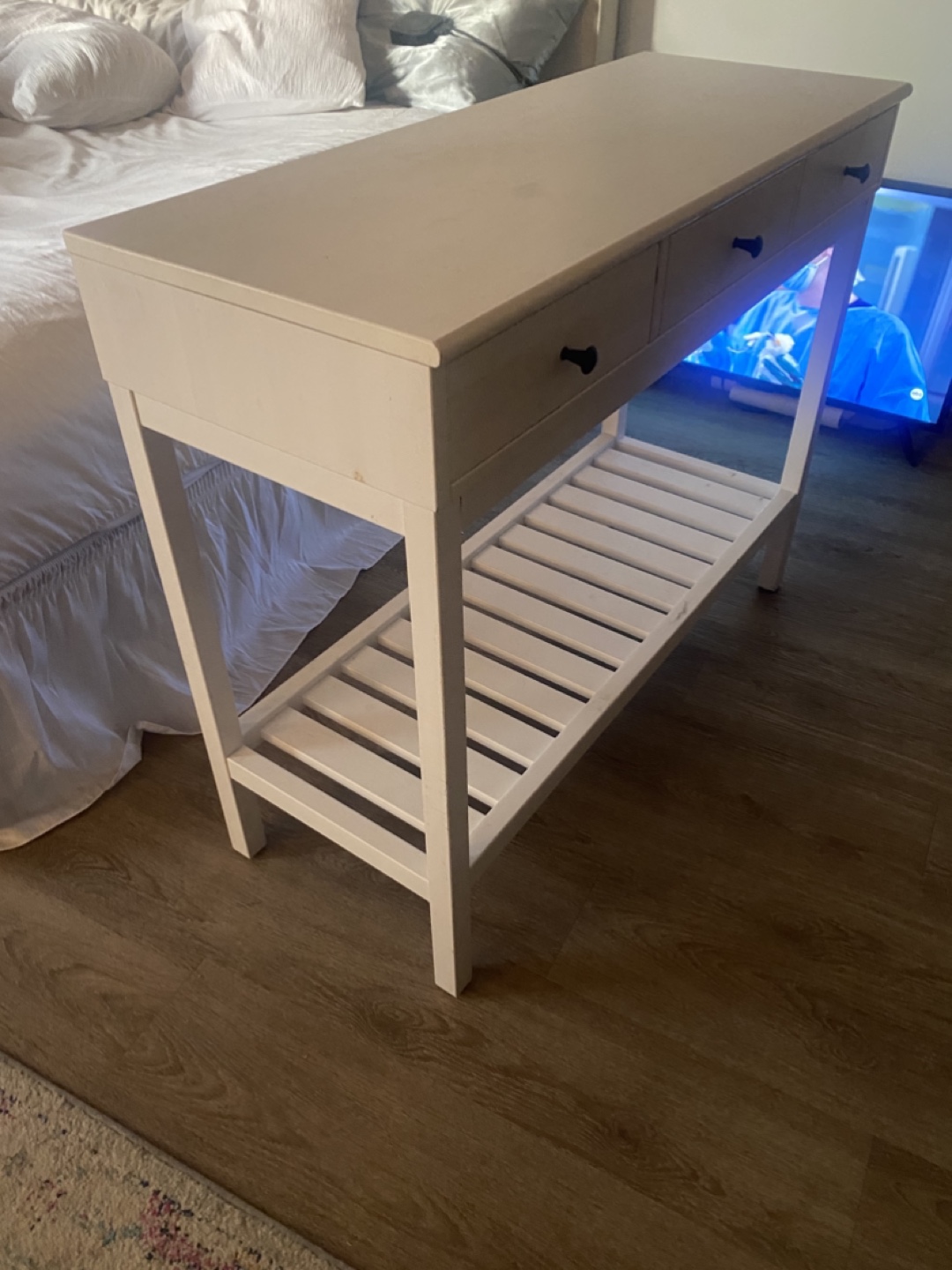 White Console Table with Three Drawers - photo 3