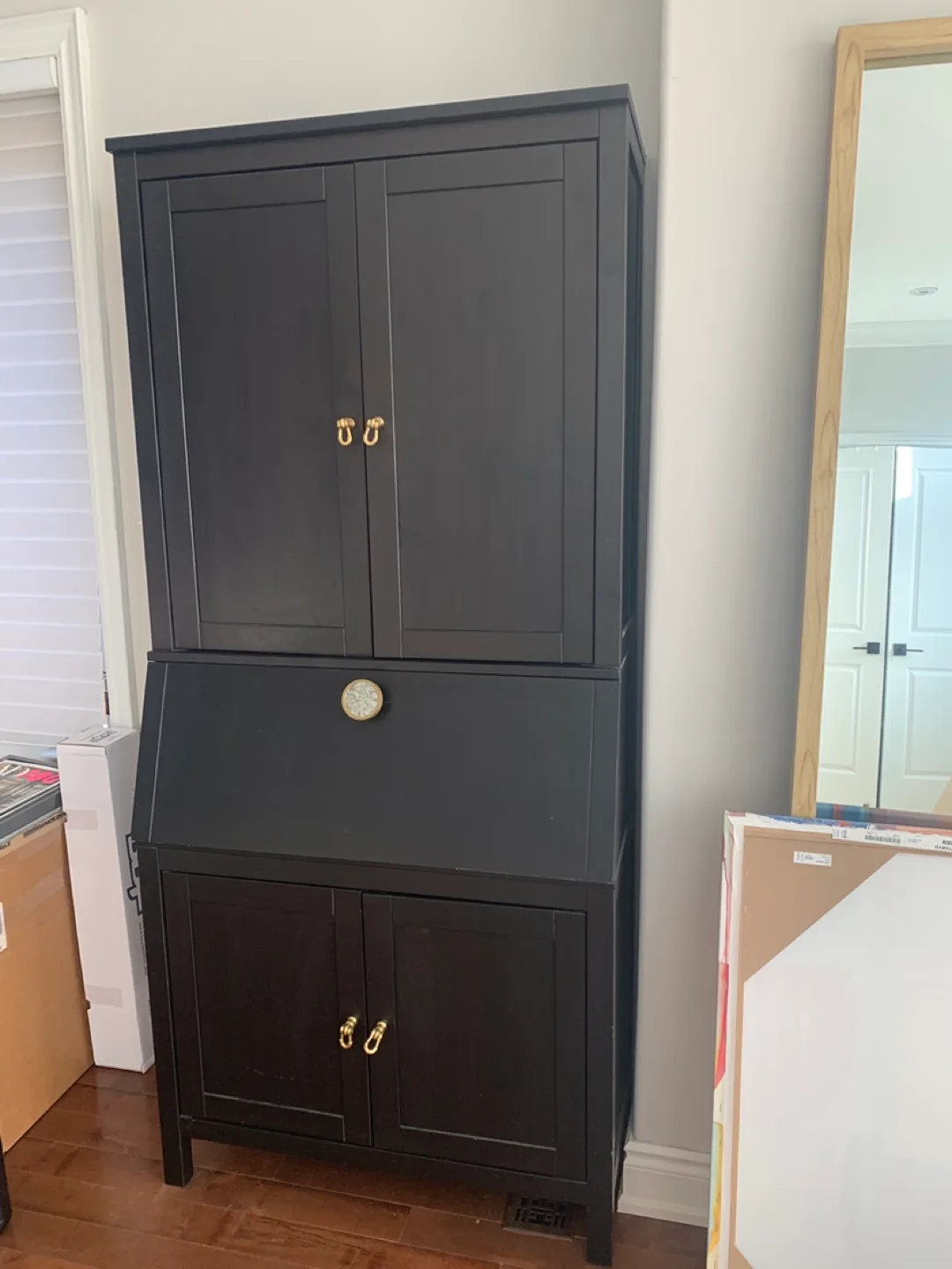 Black Secretary Desk with Storage image indicator(2)