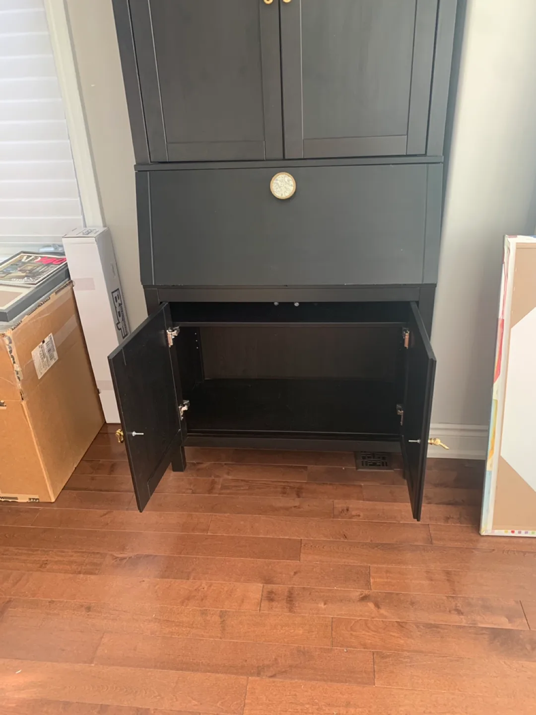 Black Secretary Desk with Storage image indicator(3)