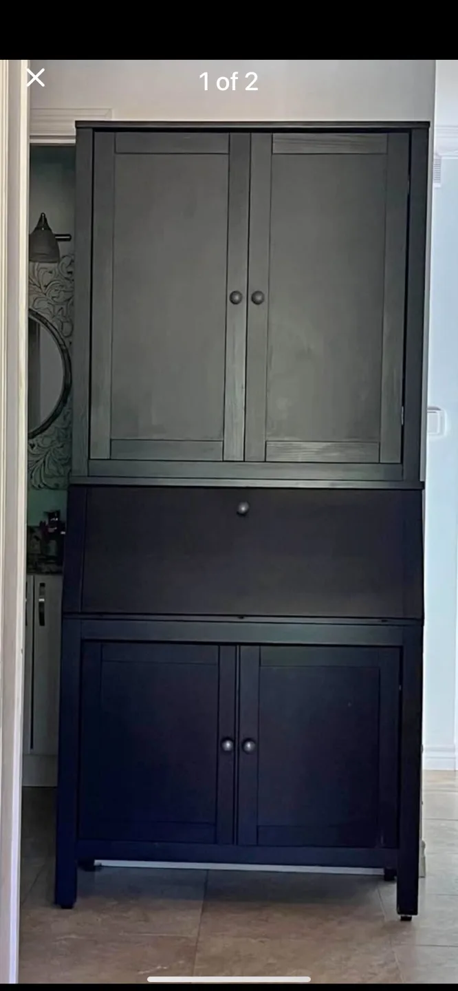 Black Secretary Desk with Storage image indicator(8)