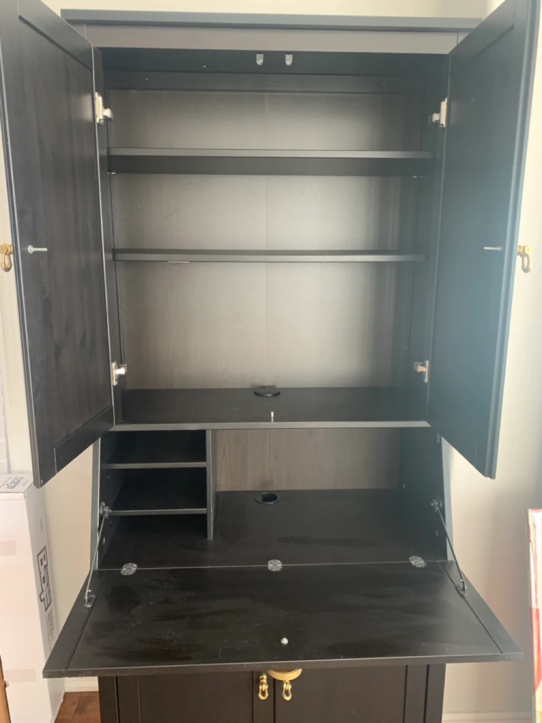 Black Secretary Desk with Storage image indicator(6)