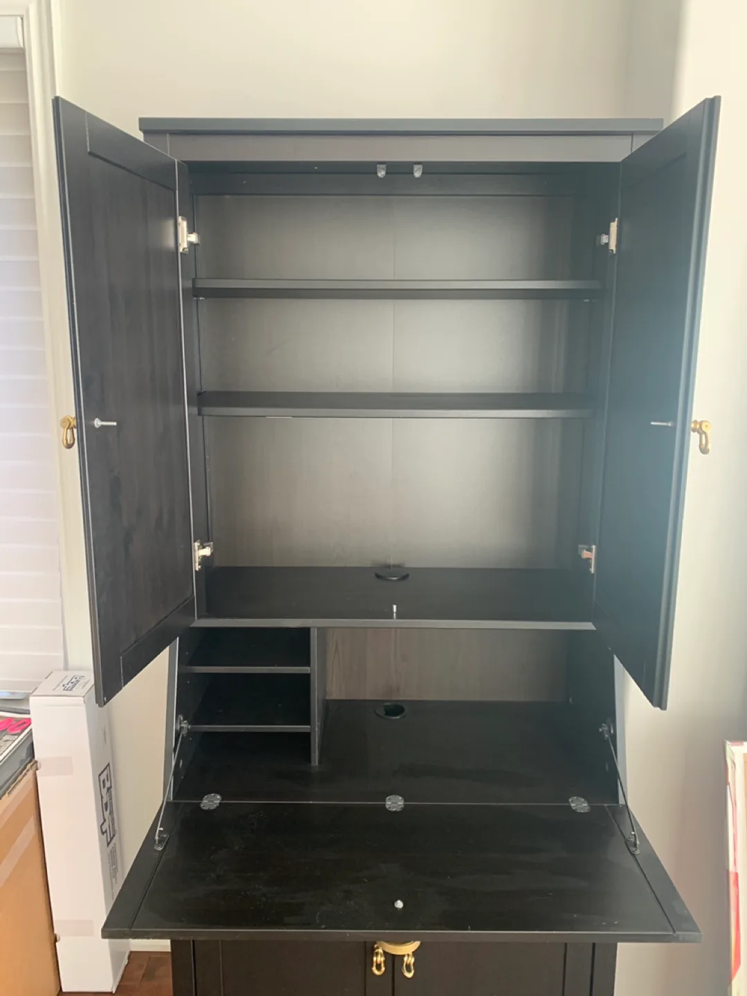 Black Secretary Desk with Storage image indicator(5)