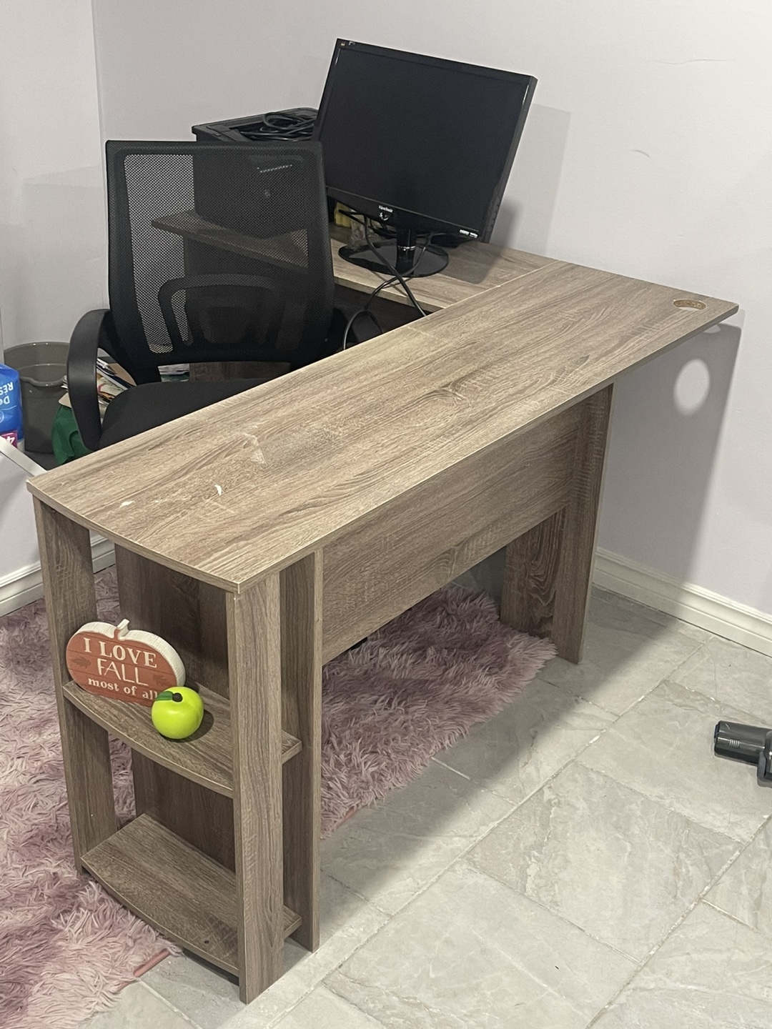 Corner Computer Desk with Shelf - photo 2