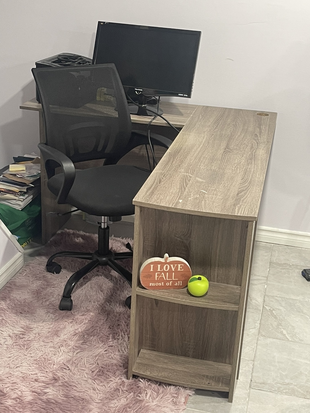 Corner Computer Desk with Shelf - photo 3
