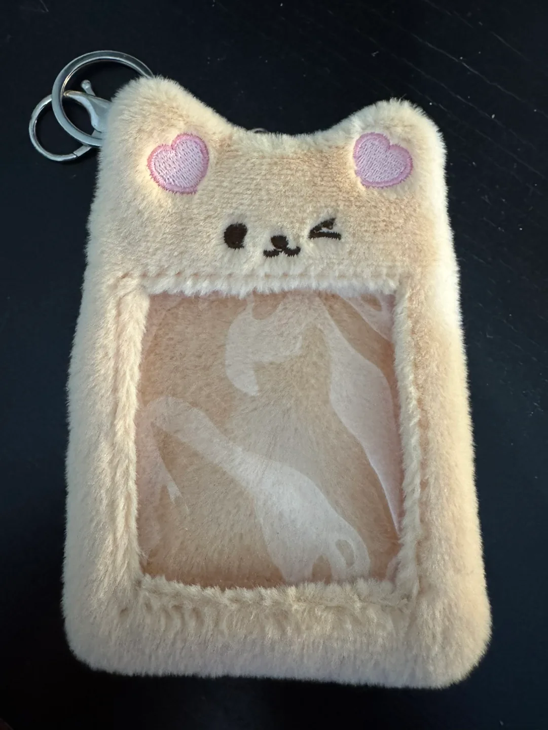 Adorable Cat-Shaped ID Card Holder Keychain thumbnail