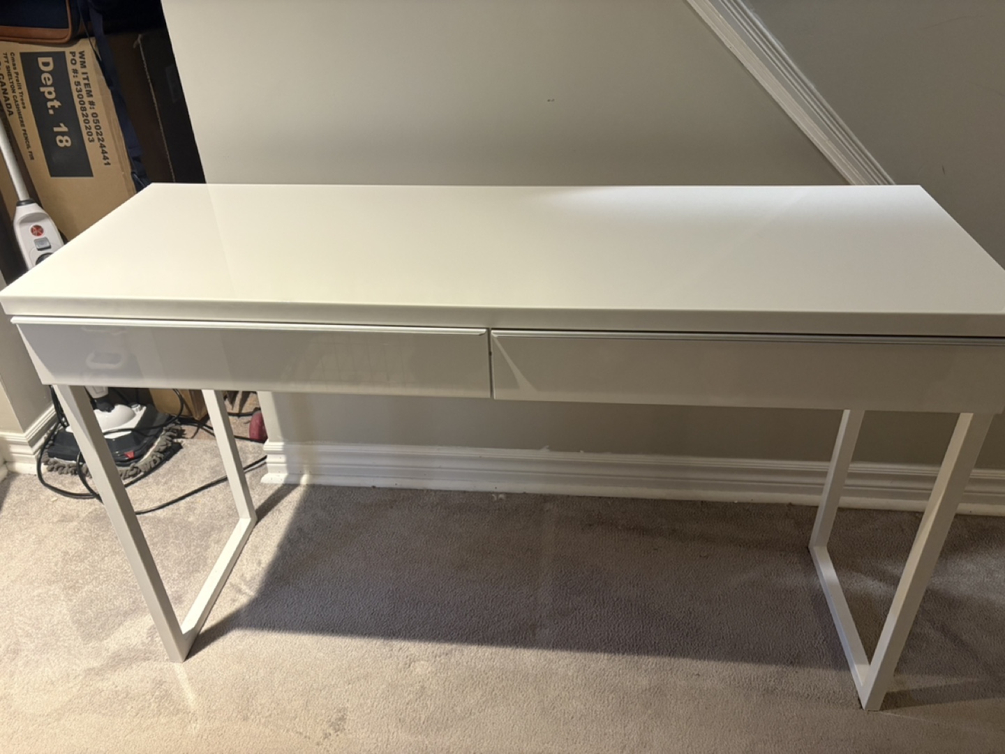 White Desk with Two Drawers