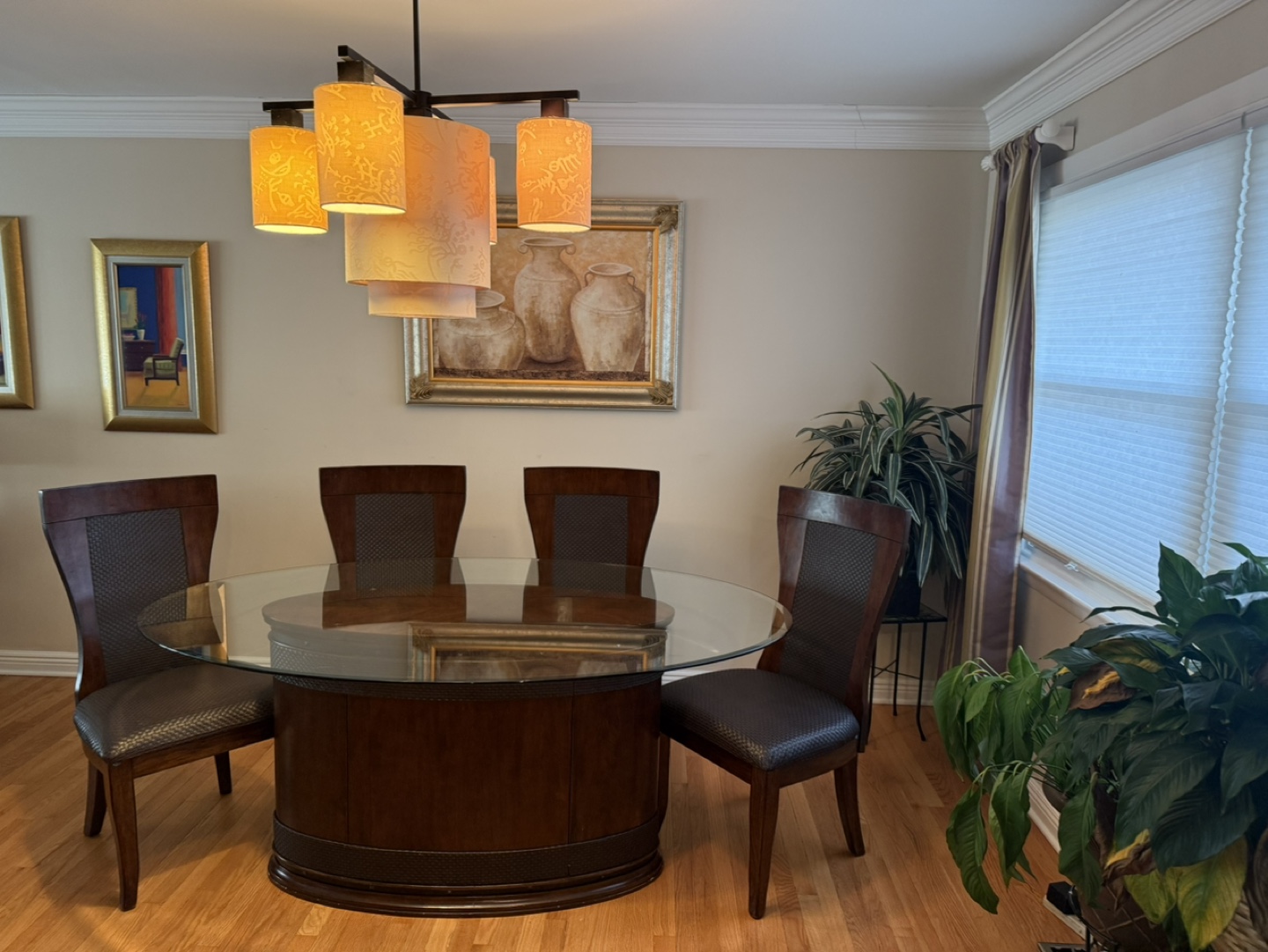 Glass Top Oval Dining Table with 4 Chairs - photo 2