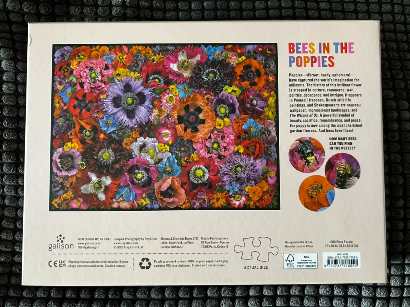 1000 piece - Bees in the Poppies Jigsaw Puzzle image indicator(3)