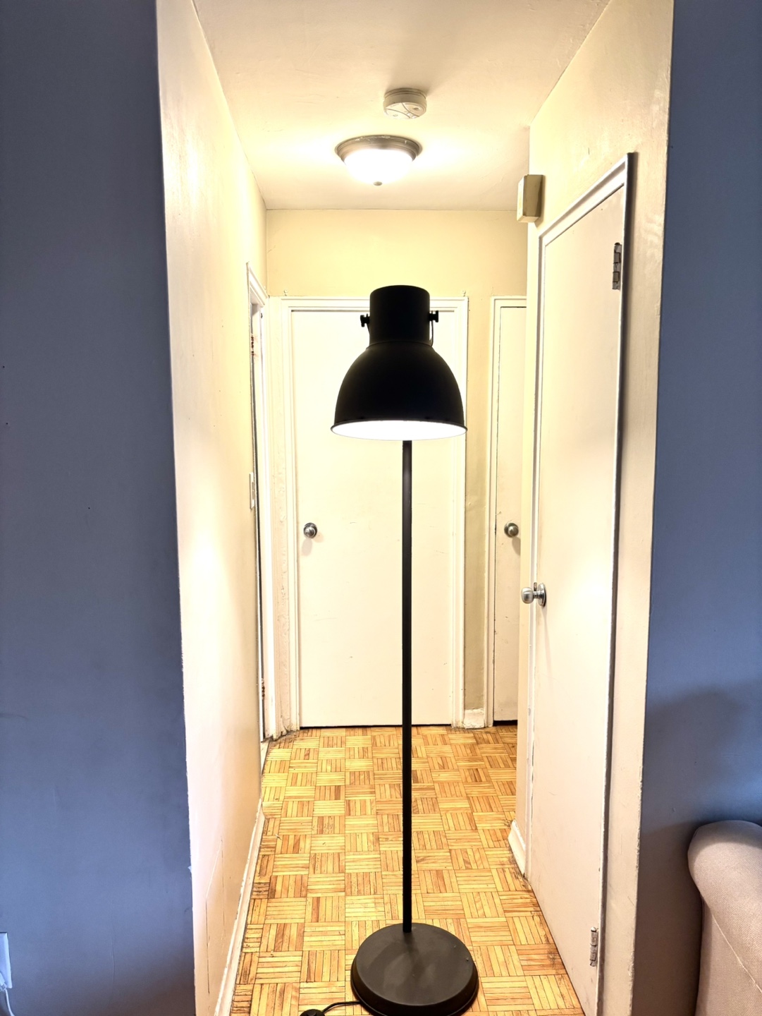 Charcoal Grey Metal Floor Lamp