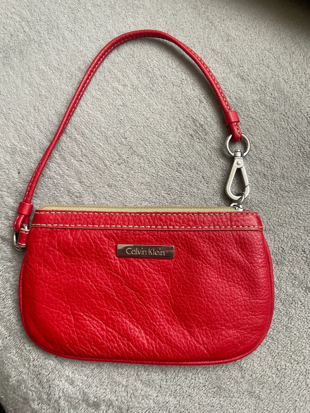 Red Calvin Klein Leather Wristlet thumbnail