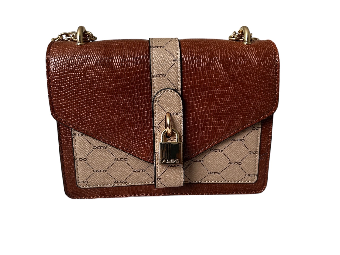 ALDO Brown and Beige Crossbody Bag