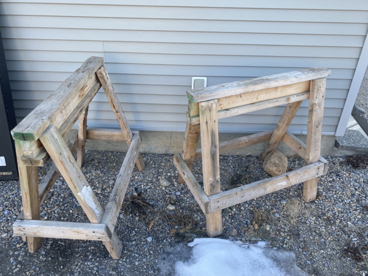 Homemade Wooden Sawhorses