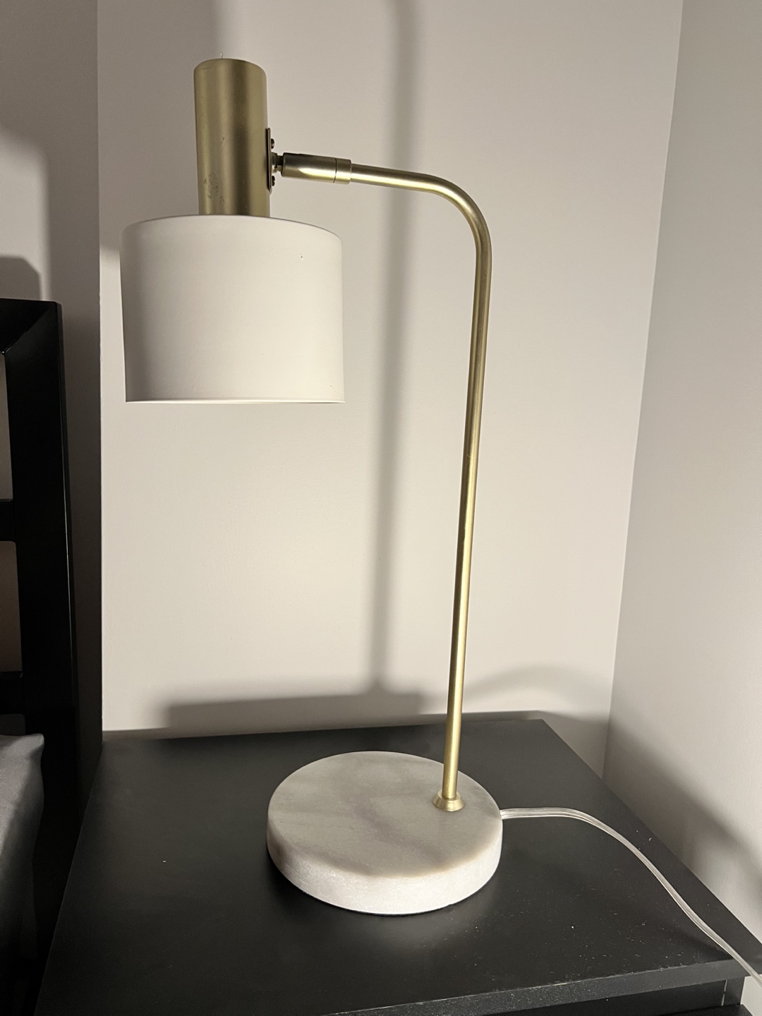 Modern Desk Lamp, Gold & White Marble Base - photo 3