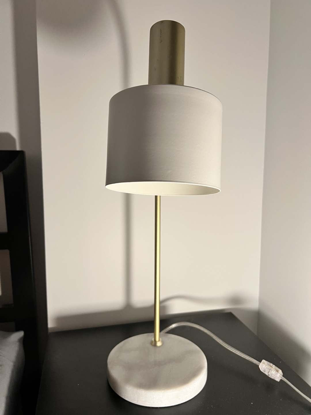 Modern Desk Lamp, Gold & White Marble Base - photo 2