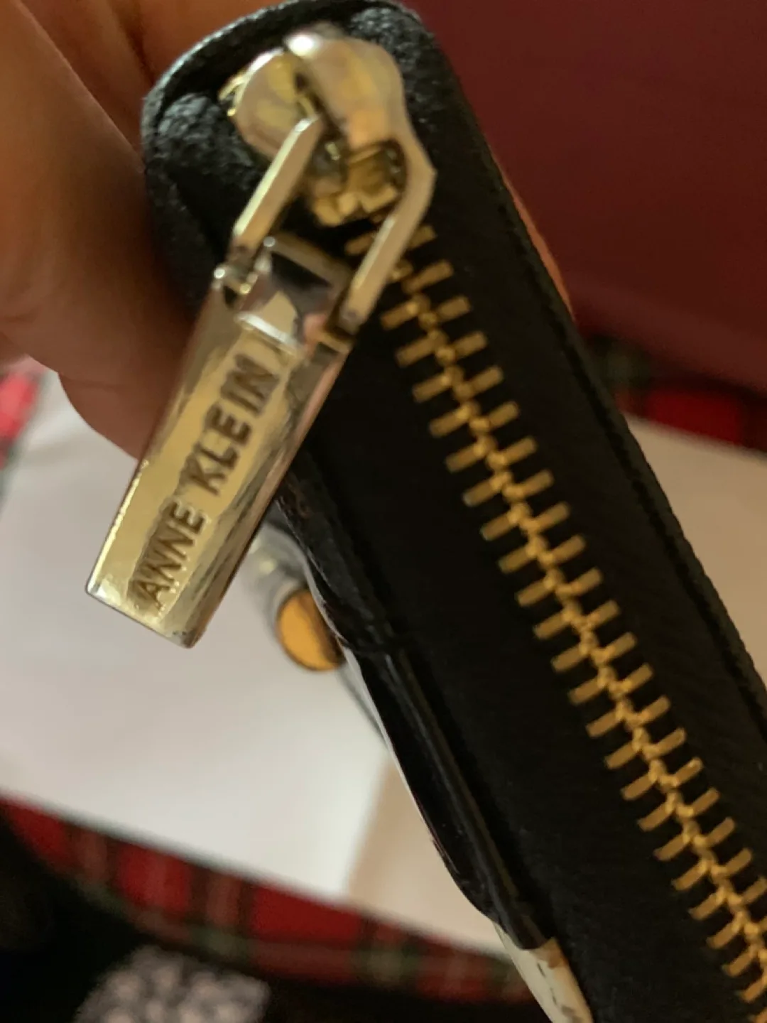 Anne Klein Black and White Zip Around Wallet image indicator(3)