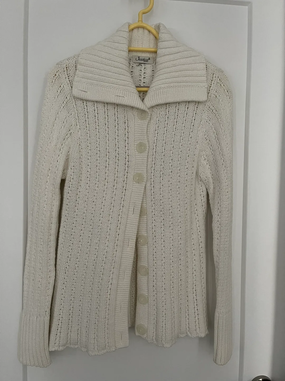Women's Cream Knit Cardigan Sweater thumbnail
