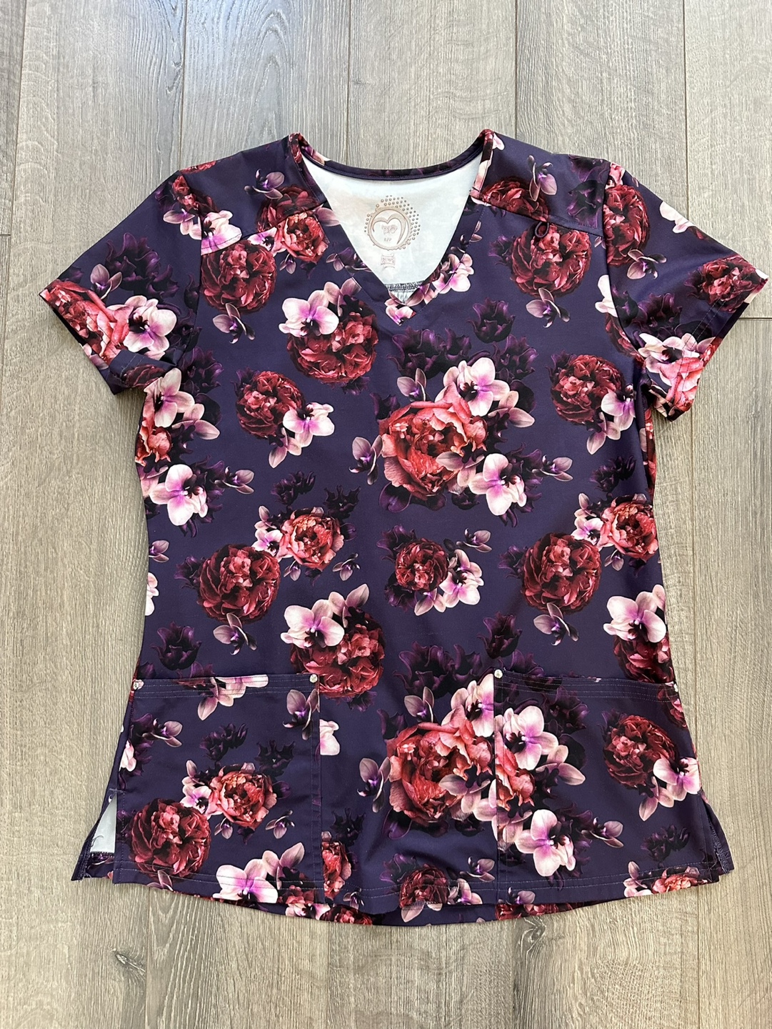 Figs Scrubs Top - Floral Prints - Size Varies