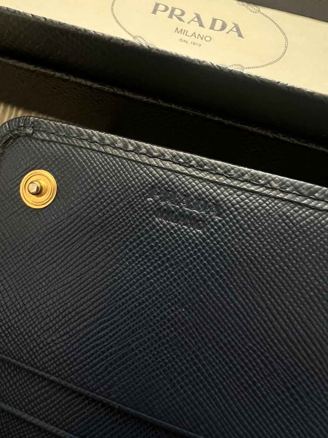 Authentic Prada Large Saffiano Leather Wallet - Navy Blue - photo 4