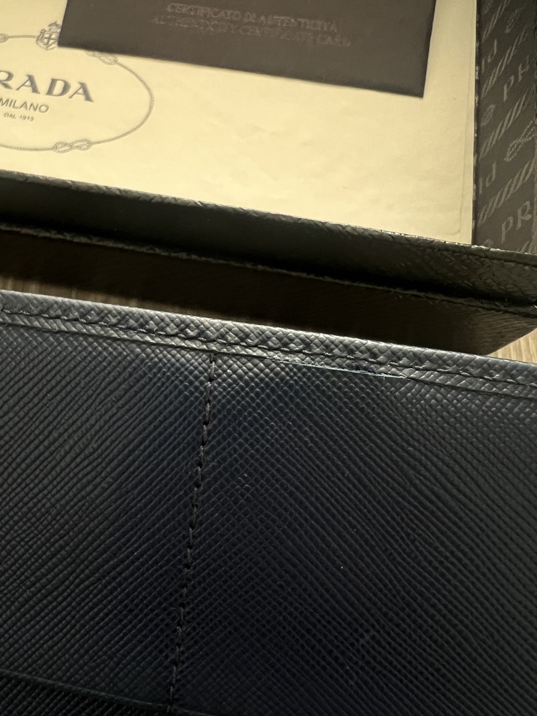 Authentic Prada Large Saffiano Leather Wallet - Navy Blue - photo 5