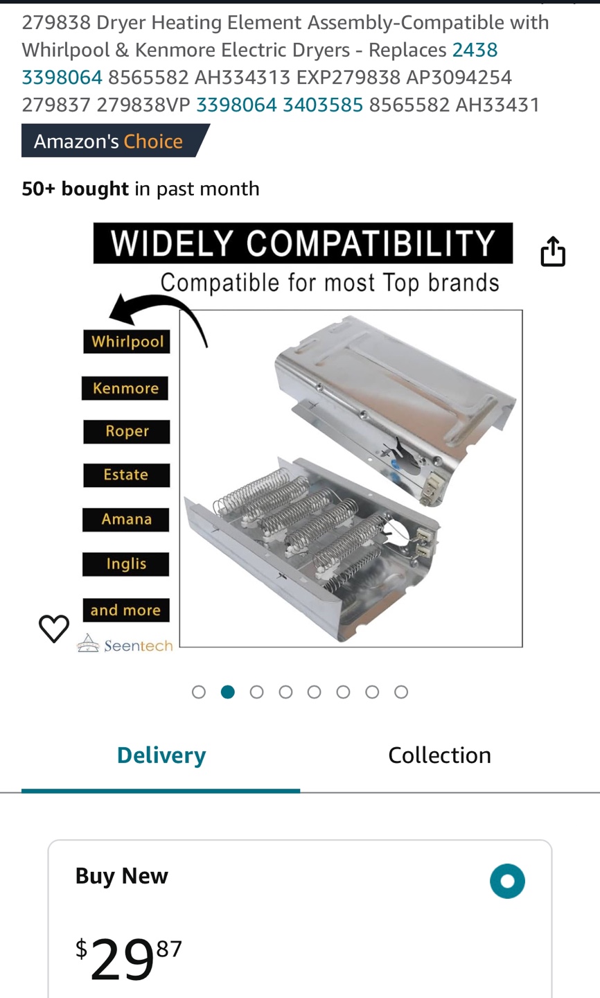 Dryer heating element