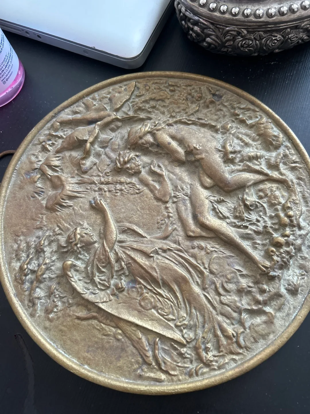 Antique Bronze Relief Plaque - Adam and Eve image indicator(2)