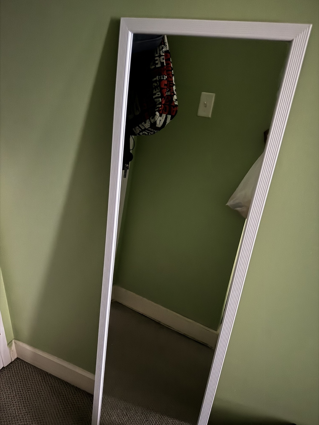 Full-Length Mirror with White Frame